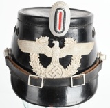 WWII NAZI AUXILIARY POLICE NCO'S SHAKO HELMET WW2