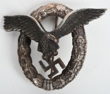 WWII NAZI GERMAN LUFTWAFFE EARLY PILOT BADGE B&NL