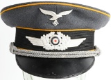 WWII NAZI GERMAN LUFTWAFFE FLIGHT VISOR CAP WW2