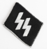 WWII NAZI GERMAN SS OFFICER RUNIC COLLAR TAB WW2