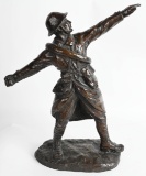 LARGE WW1 US DOUGHBOY BRONZE THROWING GRENADE WWI
