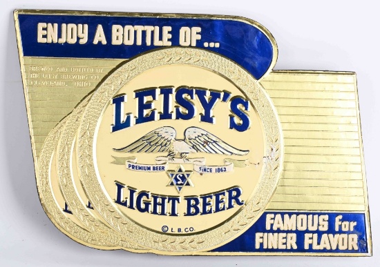 LEISEY'S LIGHT BEER COUNTER SIGN