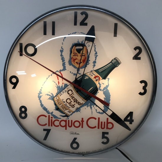 CLICQUOT CLUB TELECHRON LIGHT-UP CLOCK