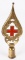 WWI IMPERIAL GERMAN RED CROSS FLAG POLE TOP FINIAL