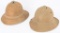 WWII ITALIAN M1928 PITH HELMET LOT OF 2 WW2