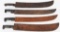 WWII US ARMY COLLINS MACHETE LOT OF 4 W SCABBARDS
