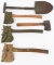WWII US ARMY T HANDLE SHOVEL & AXE LOT OF 5 WW2