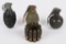 3 INERT HAND GRENADES + VIETNAM SHELL ART ASHTRAY