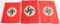 WWII NAZI NSDAP GERMAN LOT OF 3 NAZI FLAGS WW2