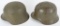 SPANISH M42 HELMET LOT OF 2 W LINER CHINSTRAPS