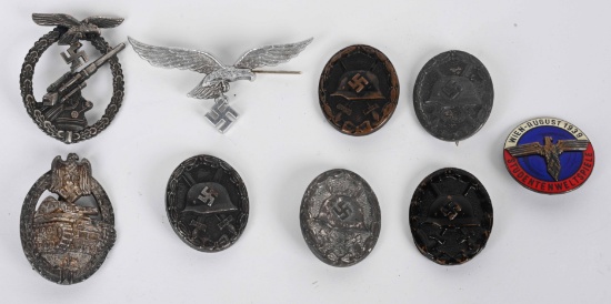 WWII NAZI GERMAN MEDAL BADGE LOT HEER HJ LUFTWAFFE