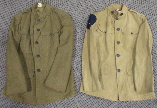 2 WWI US ARMY UNIFORM JACKETS AVIATION + INFANTRY