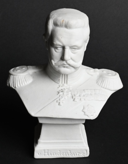 WWI IMPERIAL GERMAN BISQUE STATUE VON HINDENBURG