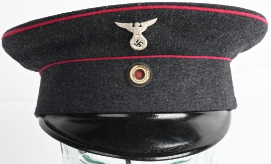 WWII EARLY NAZI GERMAN FIRE POLICE VISOR HAT WW2
