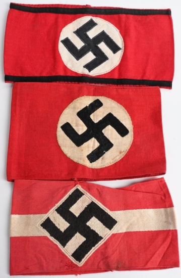 WWII NAZI GERMAN ARMBAND LOT HJ NSDAP SS WW2