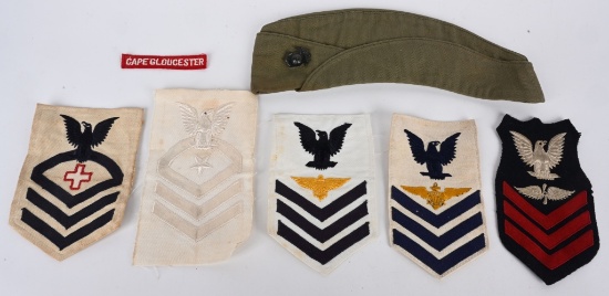 WW1 & WWII US NAVAL RATE AND USMCWR HBT HAT WW2