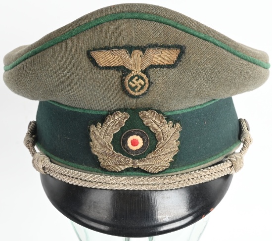 WWII NAZI GERMAN JÄGER OFFICER'S VISOR CAP WW2