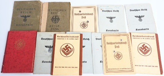 WWII NAZI GERMAN PHOTO ID BOOKLETS NSDAP RAD DAF