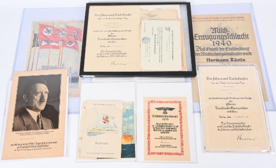 WWII NAZI GERMAN DOCUMENT LOT HJ BDM NSDAP WW2