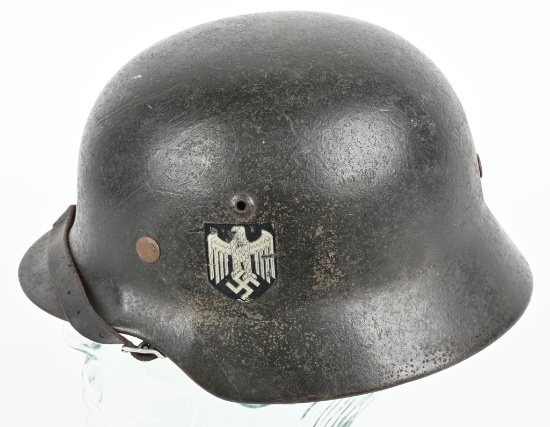 WWII NAZI GERMAN M35 DD HEER HELMET W LINER WW2