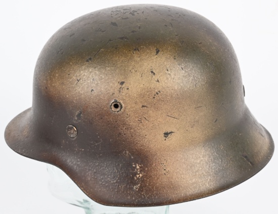 WWII NAZI GERMAN M42 CAMOUFLAGED COMBAT HELMET