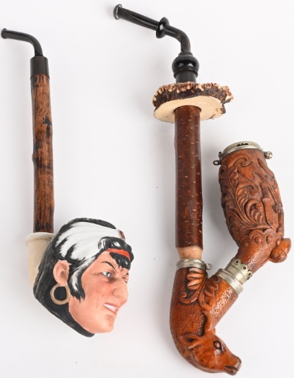WWII IMPERIAL GERMAN PIPE LOT OCCUPATIONAL INDIAN