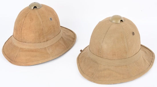 WWII ITALIAN M1928 PITH HELMET LOT OF 2 WW2