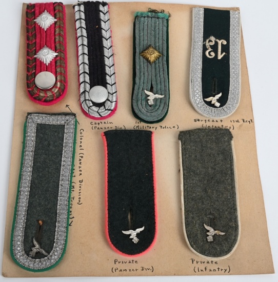 WWII NAZI GERMAN SHOULDER BOARD LOT WW2