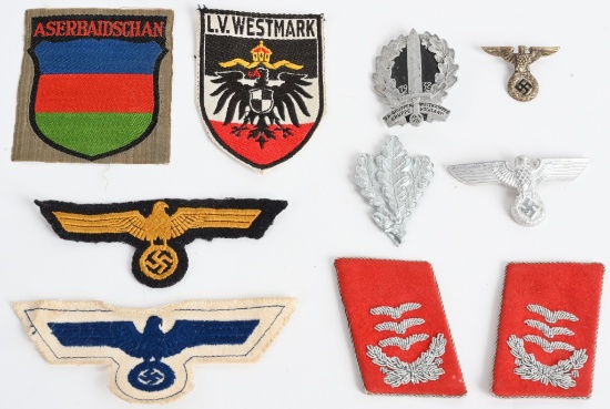 WWII NAZI GERMAN INSIGNIA LOT LUFT HEER KM WW2 SA