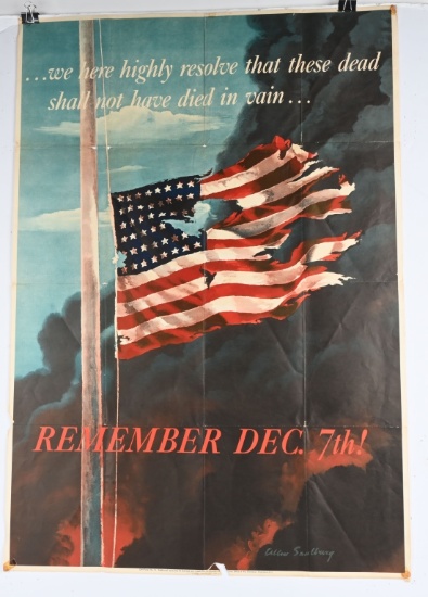 WWII US PROPAGANDA POSTER LOT REMEMBER DEC. 7TH