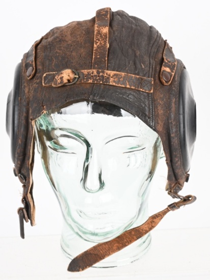 WWII ARMY AIR CORPS A11 LEATHER FLIGHT HELMET