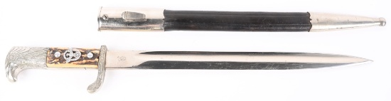 WWII NAZI GERMAN POLIZEI STAG GRIP BAYONET WW2
