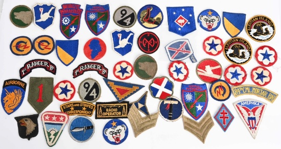 WWII US ARMY NAVY USMC PATCH LOT THEATER MADE WW2
