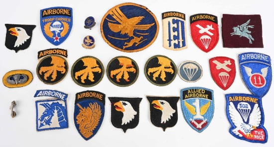WWII US AIRBORNE SHOULDER SLEEVE PATCH LOT WW2