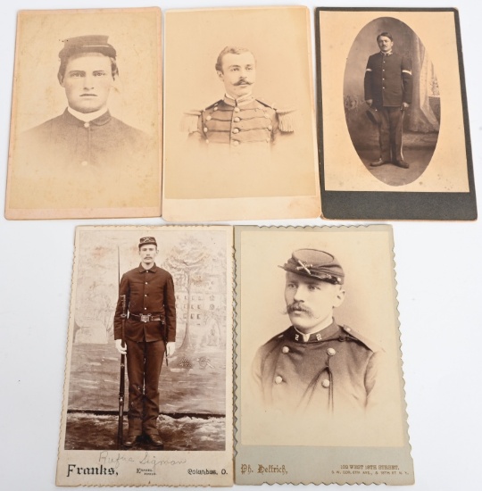 CIVIL WAR THRU SPAN AM SOLDIER ALBUMEN LOT OF 5