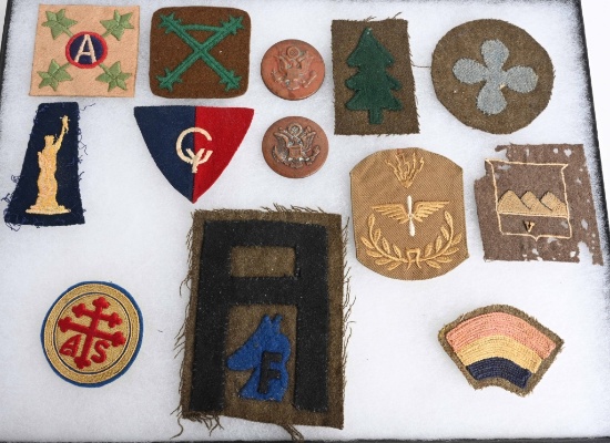 WWI US ARMY SHOULDER SLEEVE PATCH LOT OF 12 WW1