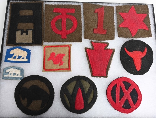 WWI US ARMY SHOULDER PATCH LOT OF 12 WW1