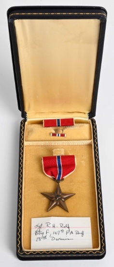 WWII NAMED AND CASED BRONZE STAR MEDAL WW2