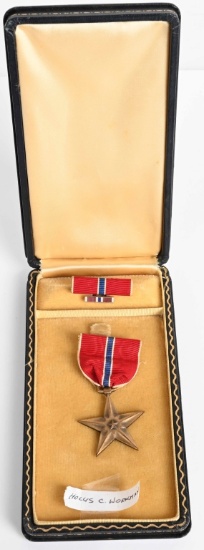 WWII NAMED AND CASED BRONZE STAR MEDAL