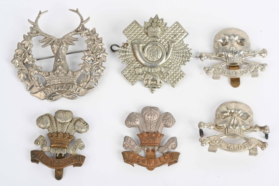 WWII BRITISH CAP BADGE LOT OF 6 HIGHLANDERS WELCH