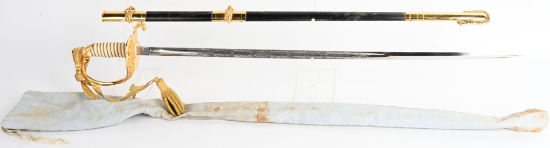 POST-WWII US NAVY OFFICER'S SWORD WITH KNOT