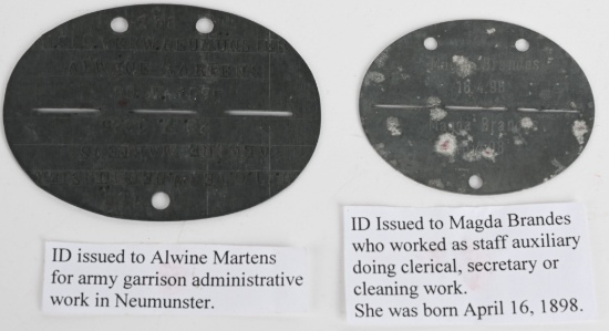 WWI IMPERIAL GERMAN DOG TAG LOT OF 2 WW1