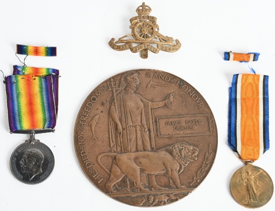 WW1 NAMED MEDAL SET TO BRITISH ROYAL ARTILLERY WWI