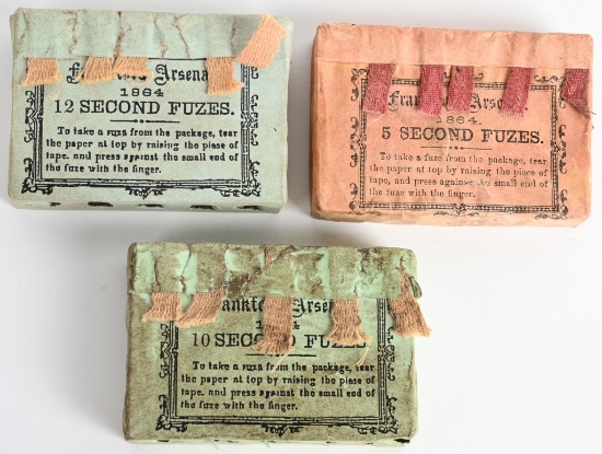 CIVIL WAR ARTILLERY FUZE LOT 10 5 & 2 SECOND TIMED