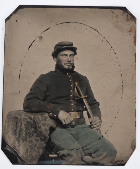 CIVIL WAR 1/6 TINTYPE UNION SOLDIER w/ SWORD