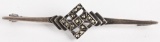 WWII NAZI GERMAN CANTED SWASTIKA BROOCH WW2