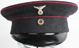 WWII EARLY NAZI GERMAN FIRE POLICE VISOR HAT WW2