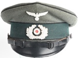 WWII NAZI COMBAT ENGINEER EM/NCO'S VISOR CAP WW2