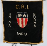 WWII CHINA BURMA INDIA EMBROIDERED PILLOW COVER