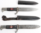 WWII NAZI GERMAN HITLER YOUTH KNIFE LOT OF 2 WW2